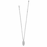 Silver necklace with a pendant on a white background