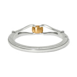 Metallic ring with gold accent on a white background