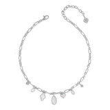 Silver necklace with pendant on a white background