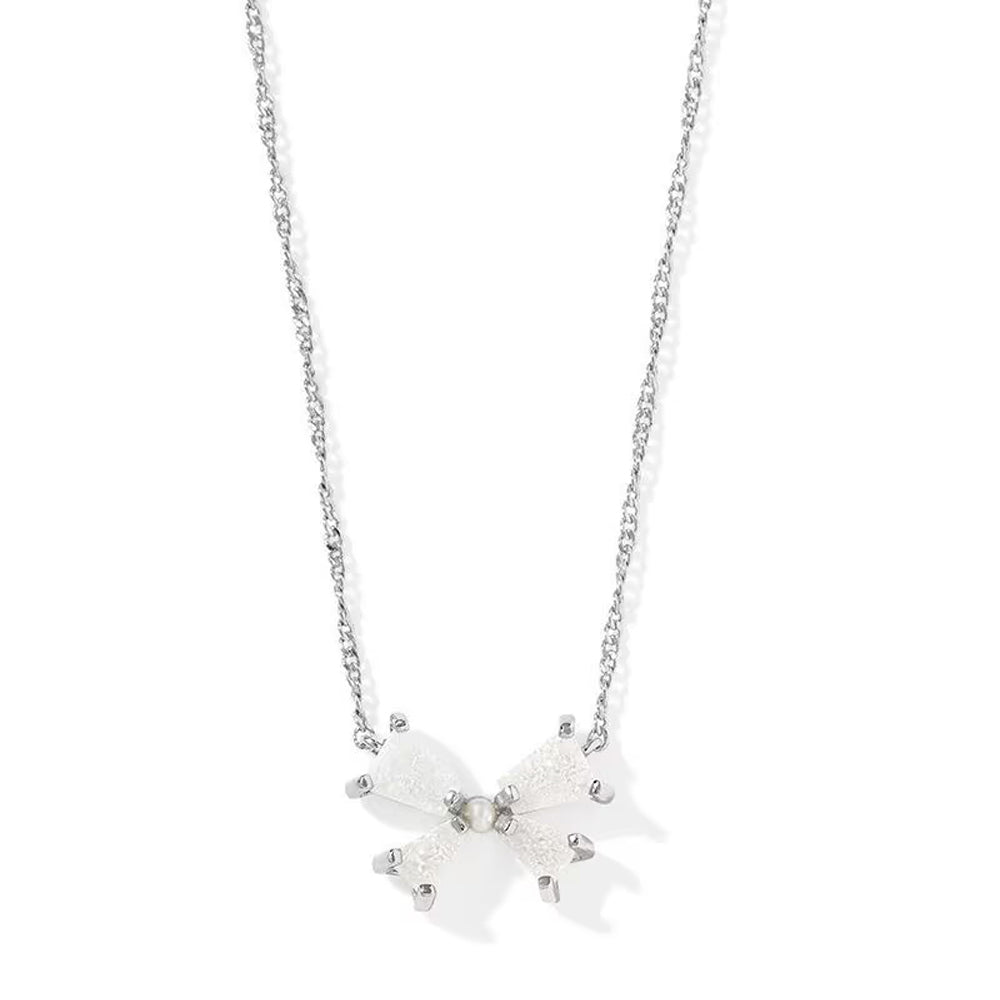 Necklace with a floral pendant on a white background