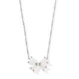 Necklace with a floral pendant on a white background
