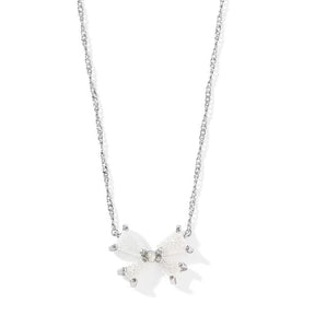 Necklace with a floral pendant on a white background