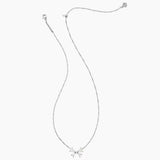 Silver necklace on a white background