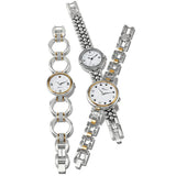 Two silver watches with intricate designs on a white background