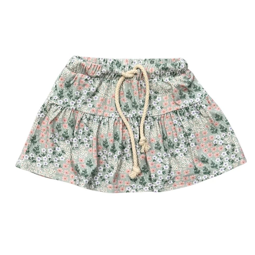 Floral skirt with drawstring on a white background