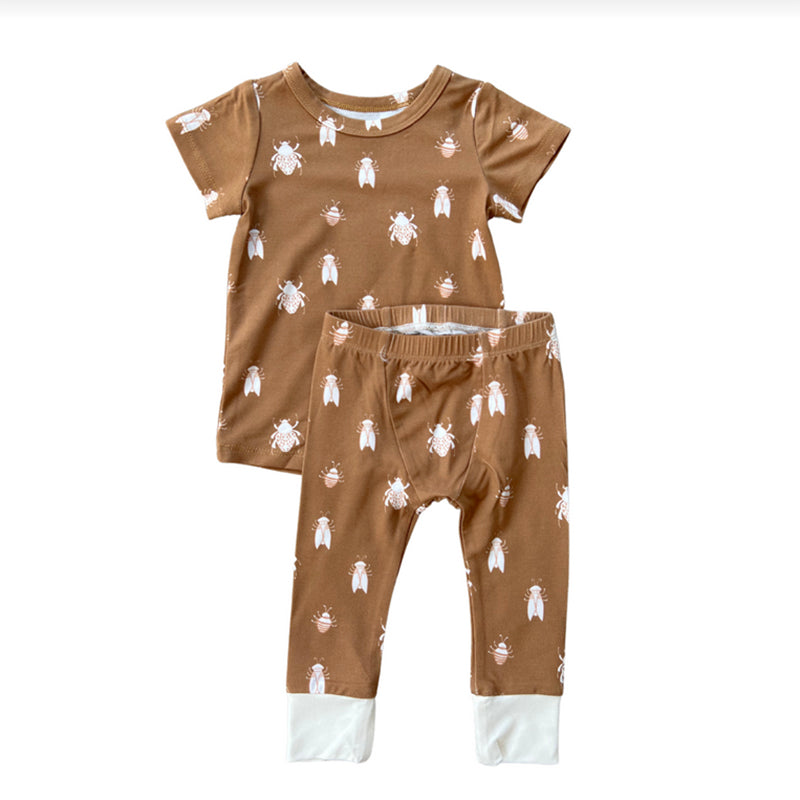 Babysprouts Bugs In Toffee Short Sleeve Lounge Set