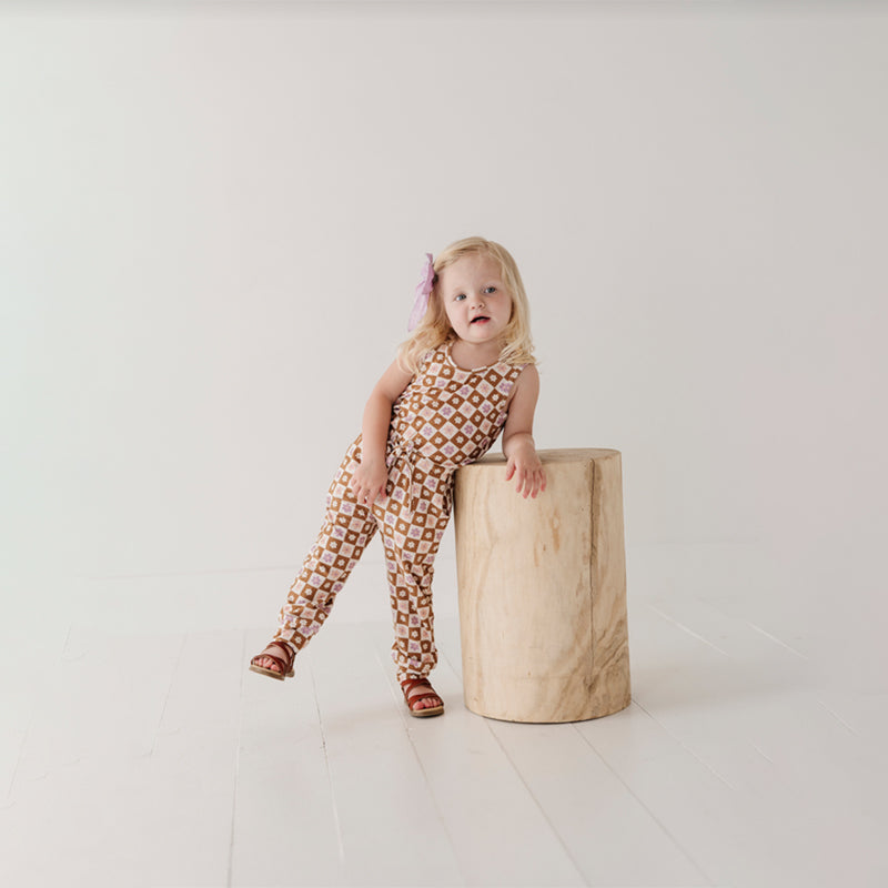 Babysprouts Checker In Retro Daisy Girl's Tank Jumper
