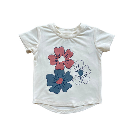 Girls white tee with daisies on front