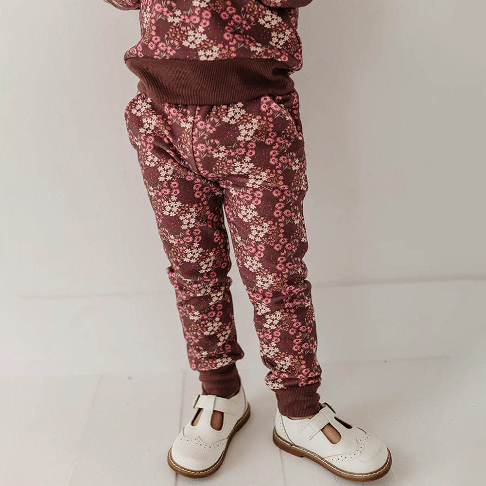 Babysprouts Cluster Garden Floral Girls Fleece Sweatpants