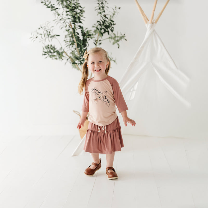 Babysprouts Floral Bird 3/4 Sleeve Baseball Tee