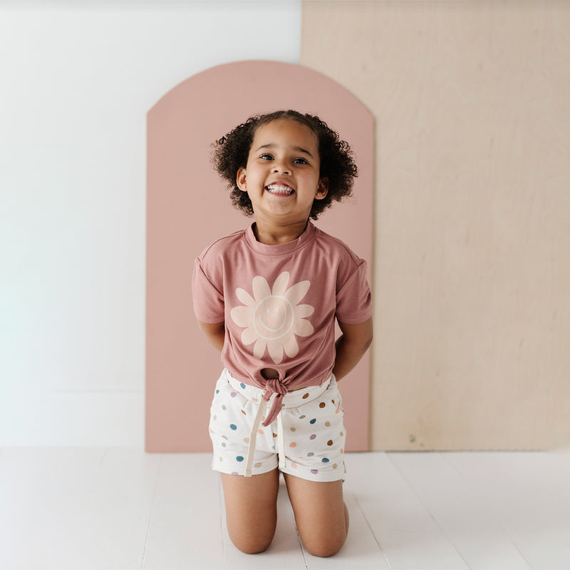 Babysprouts Retro Smiley Girl's Tie Front Shirt
