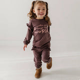 Babysprouts Watch Me Change The World Girls Ruffle Sweatshirt