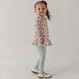 Babysprouts Wavy Daisy Checkered Girls Long Sleeve Peplum Set