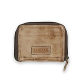 Brown wallet with 'BED|STU' logo on a white background