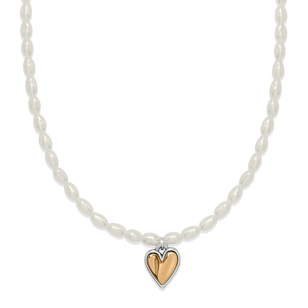 Necklace with heart-shaped pendant on a white background