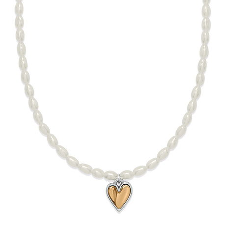 Necklace with heart-shaped pendant on a white background
