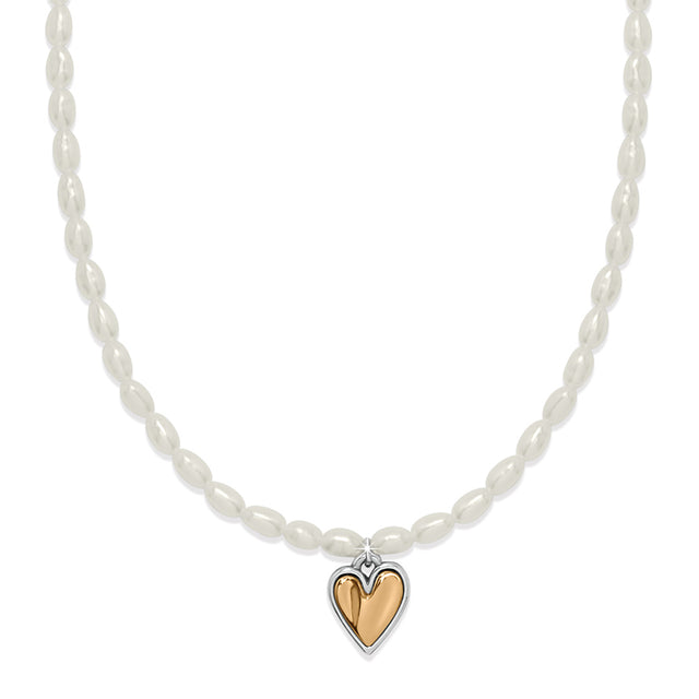 Necklace with heart-shaped pendant on a white background