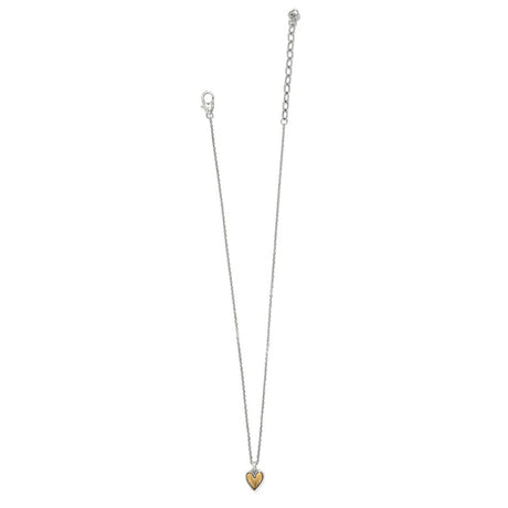 Necklace with a heart-shaped pendant on a white background