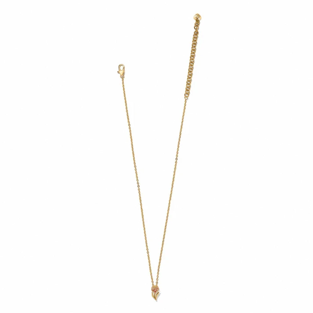 Gold necklace on a white background