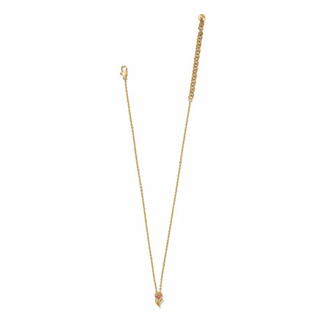 Gold necklace on a white background