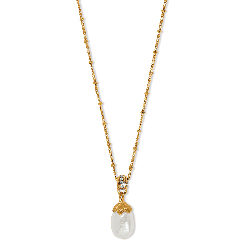 Brighton Everbloom Pearl Drop Golden Necklace