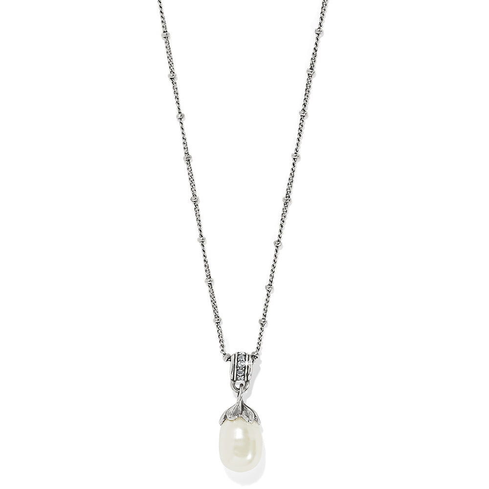 Brighton Everbloom Pearl Drop Silver Necklace
