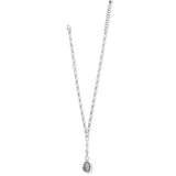 Silver necklace with a pendant on a white background
