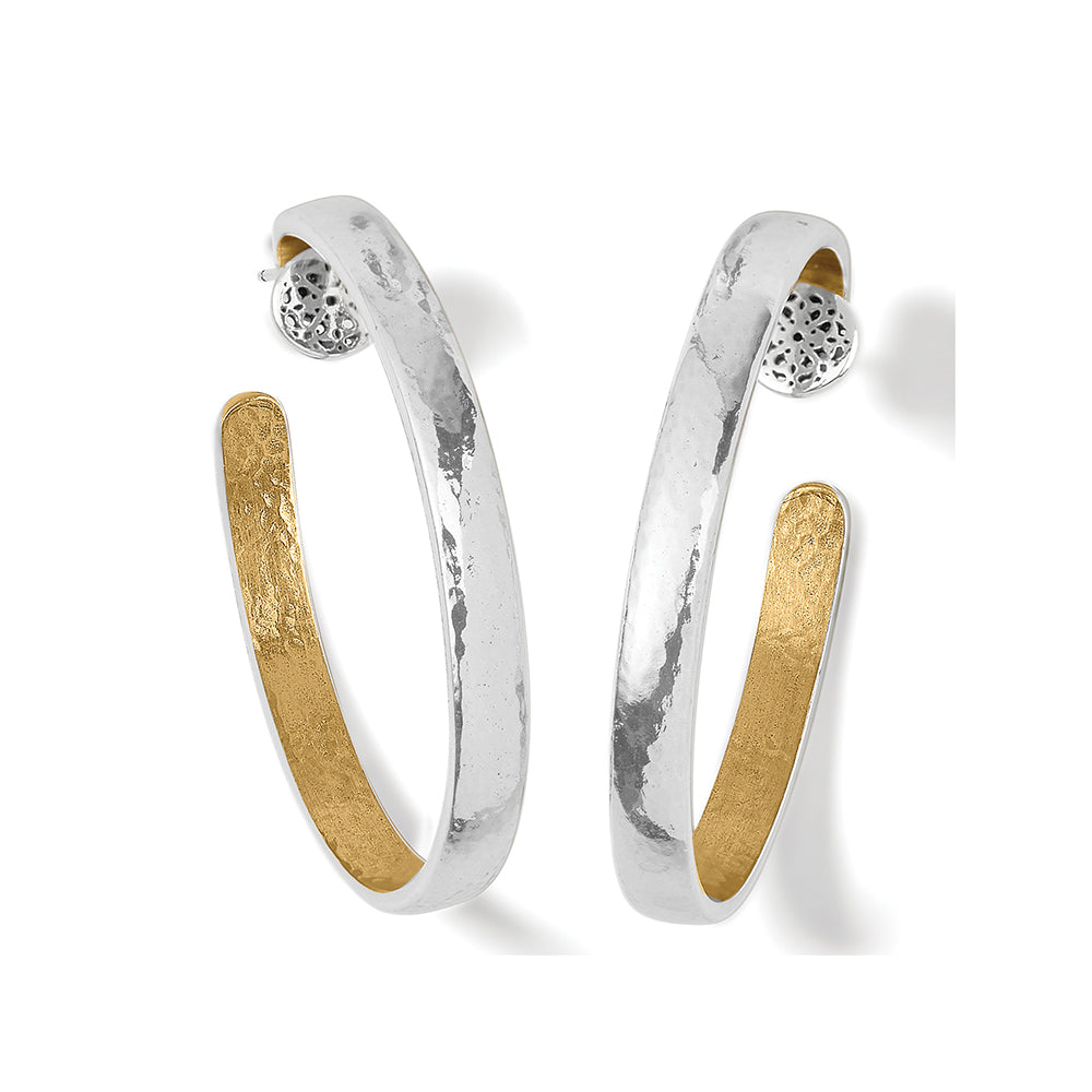 Brighton Ferrara Entrata Medium Hoop Silver Earrings