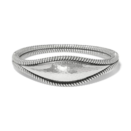 Silver bracelet on a white background