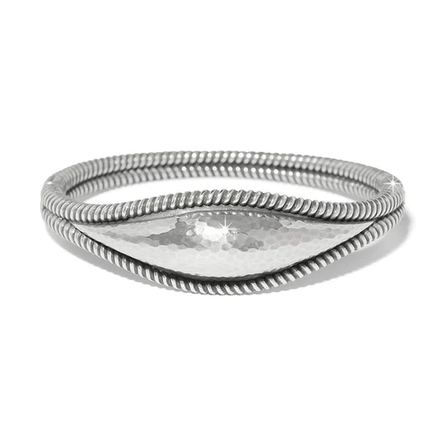 Silver bracelet on a white background