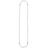 Silver chain necklace on a white background