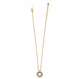 Gold necklace with a small pendant on a white background