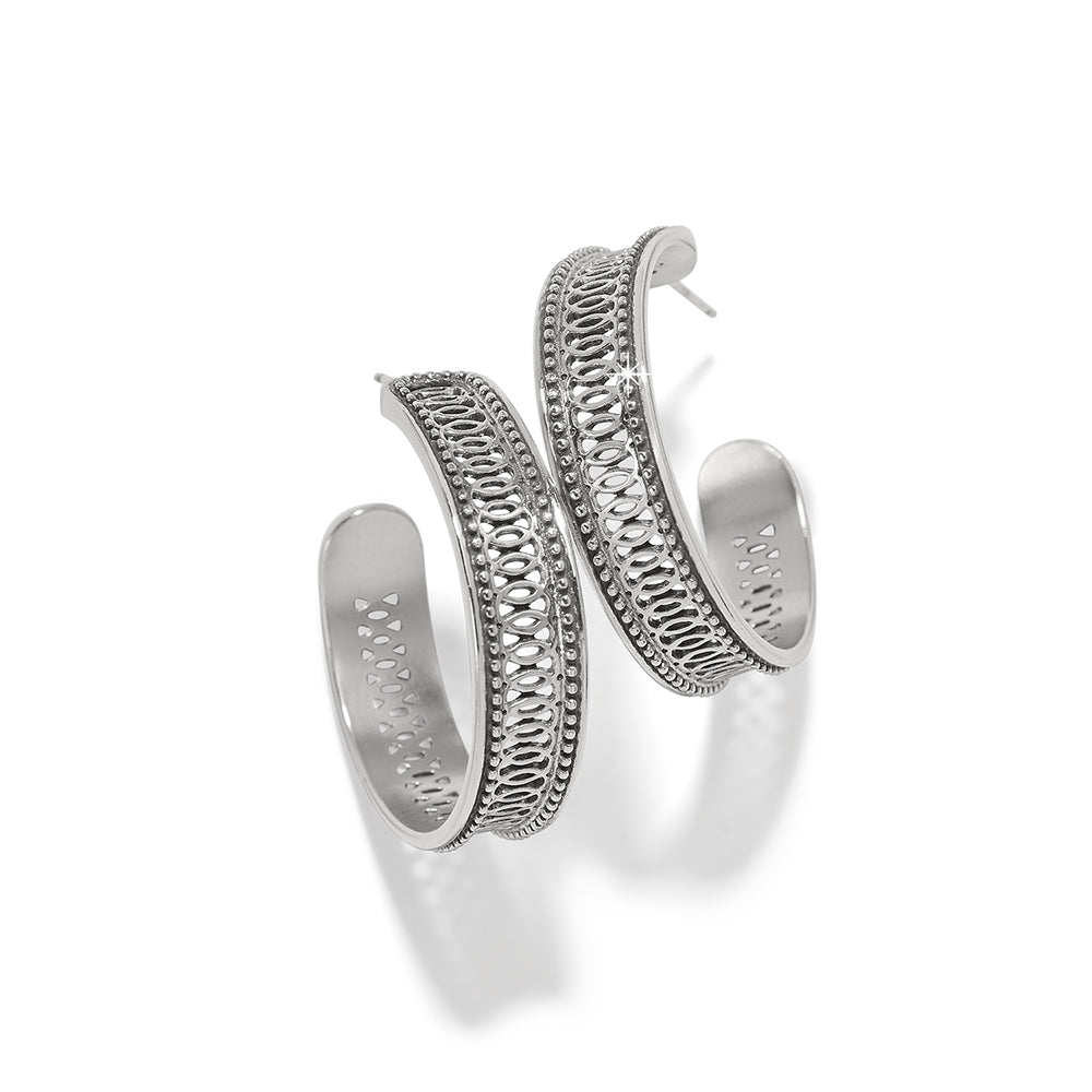 Brighton Ferrara Sienna Silver Large Hoop Earrings