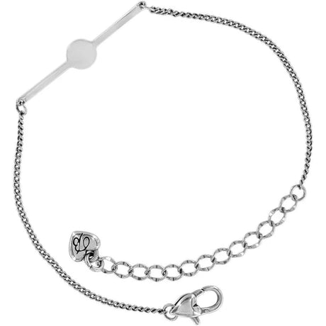 Silver bracelet with a clasp on a white background