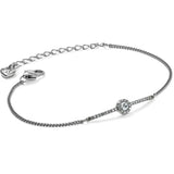 Silver bracelet with a clasp on a white background