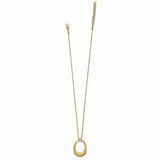 Gold necklace with a unique pendant on a white background