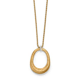 Gold necklace with a unique pendant on a white background