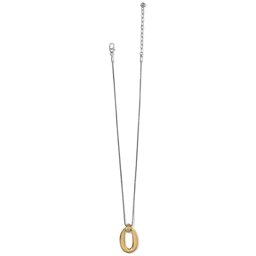 Necklace with a gold pendant on a white background