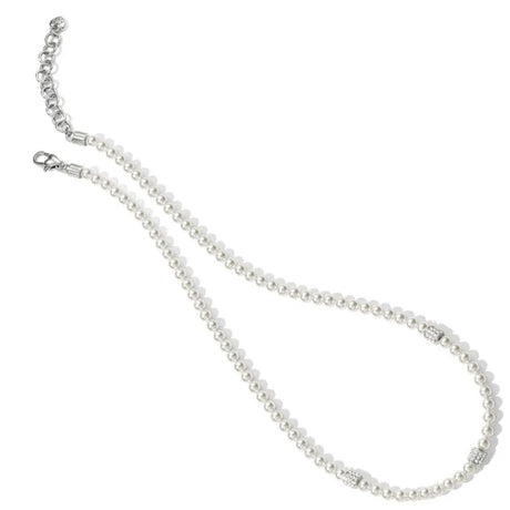 Silver chain necklace on a white background