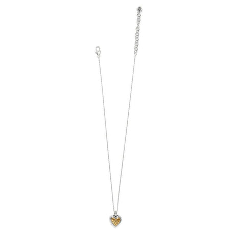 Necklace with a heart-shaped pendant on a white background