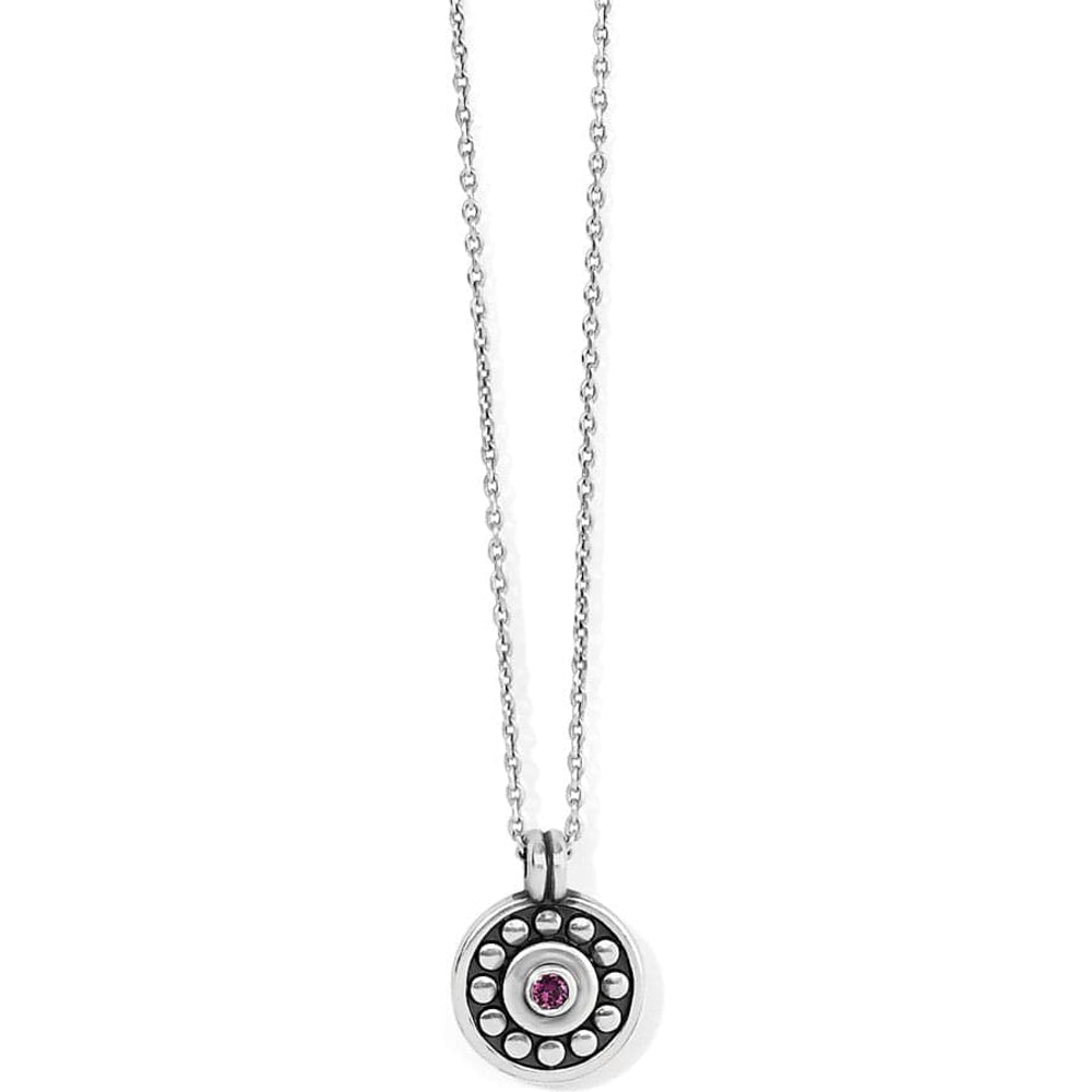 Brighton Pebble Dot Medali Petite Amethyst Necklace