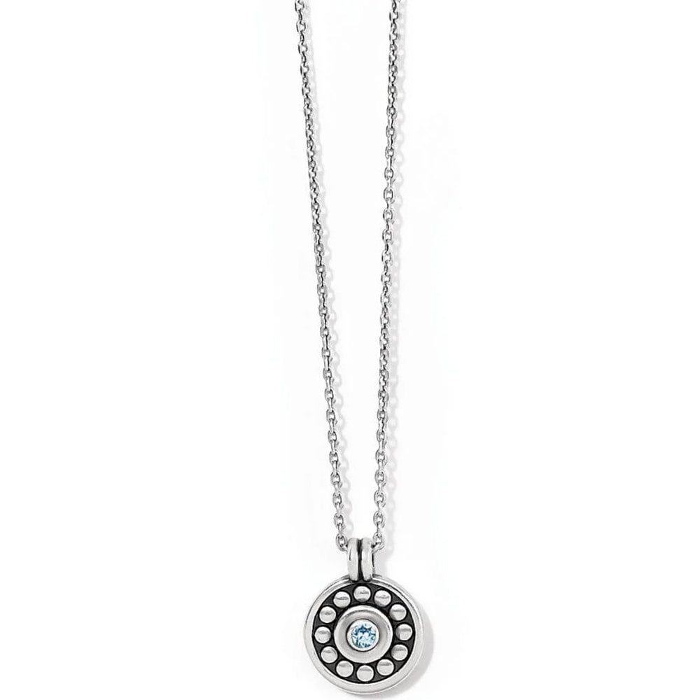 Brighton Pebble Dot Medali Petite Aqua Necklace