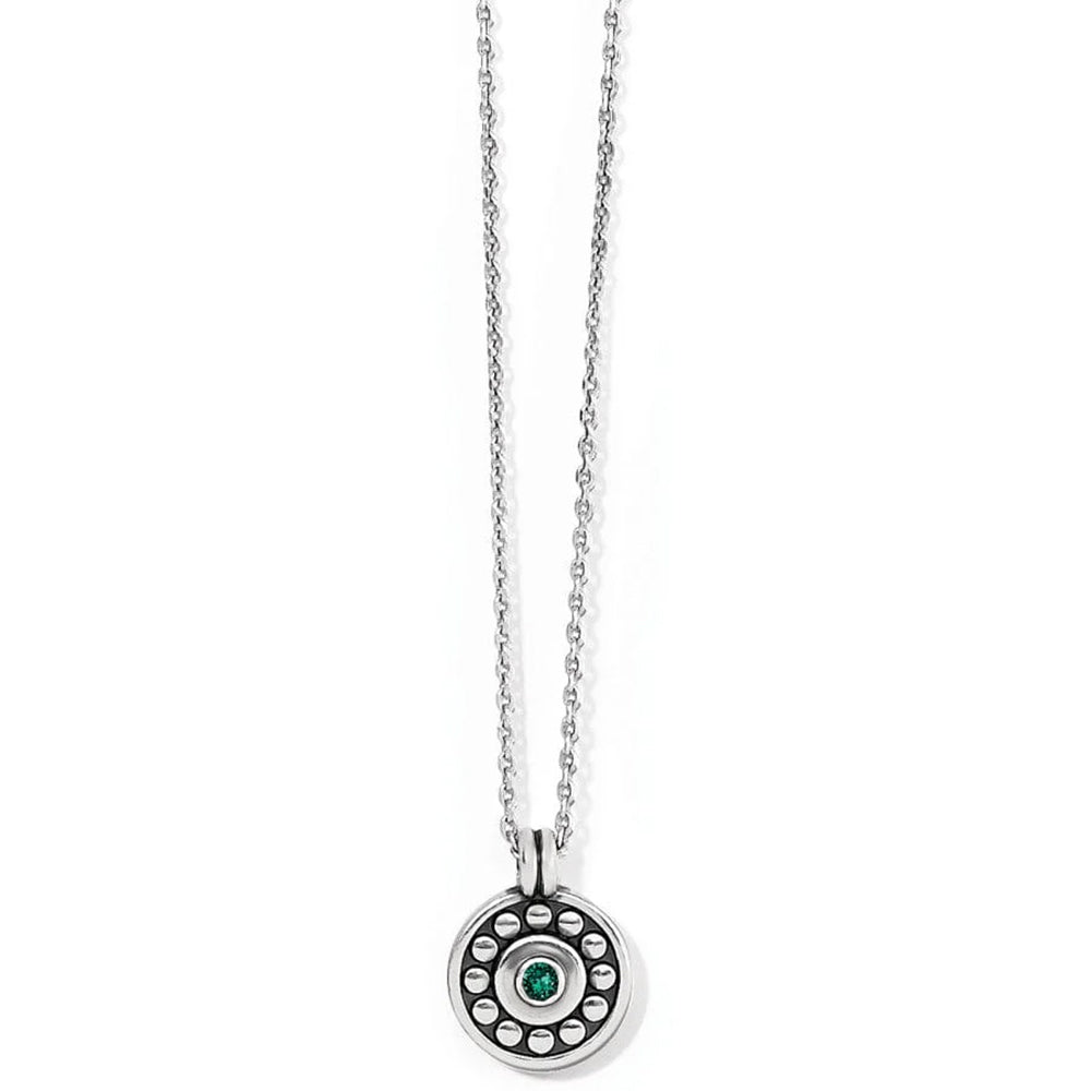 Brighton Pebble Dot Medali Petite Emerald Necklace