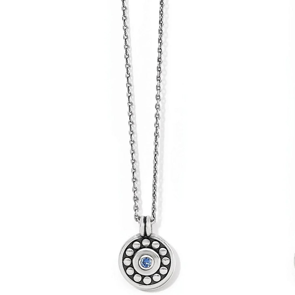 Brighton Pebble Dot Medali Petite Sapphire Necklace