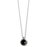 Necklace with a black pendant on a white background