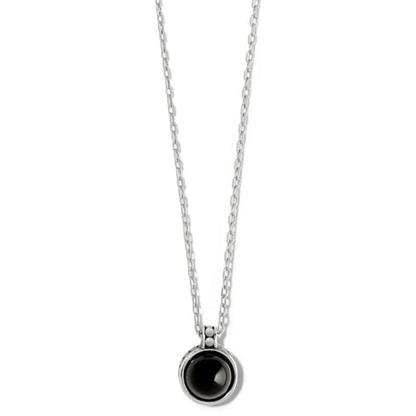 Necklace with a black pendant on a white background