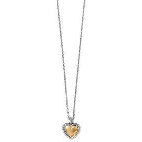 Necklace with a heart-shaped pendant on a white background