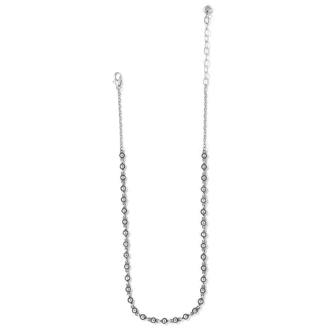 Silver chain necklace on a white background