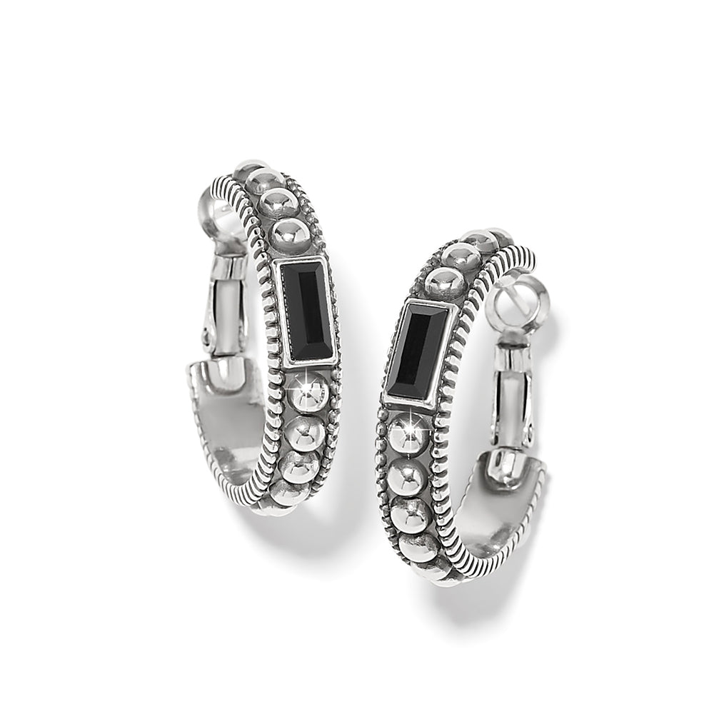 Brighton Pretty Tough Gem Black Hoop Earrings