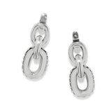 Pair of silver chain-link earrings on a white background